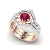The Ruby Rose Inlaid Ring
